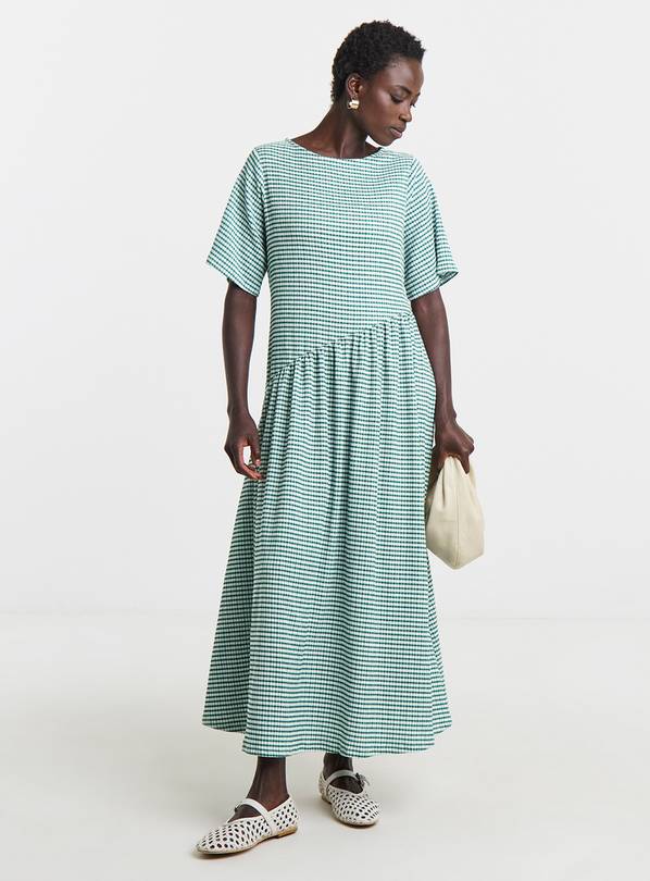 JD WILLIAMS Gingham Asym Drop Waist Maxi Dress 14